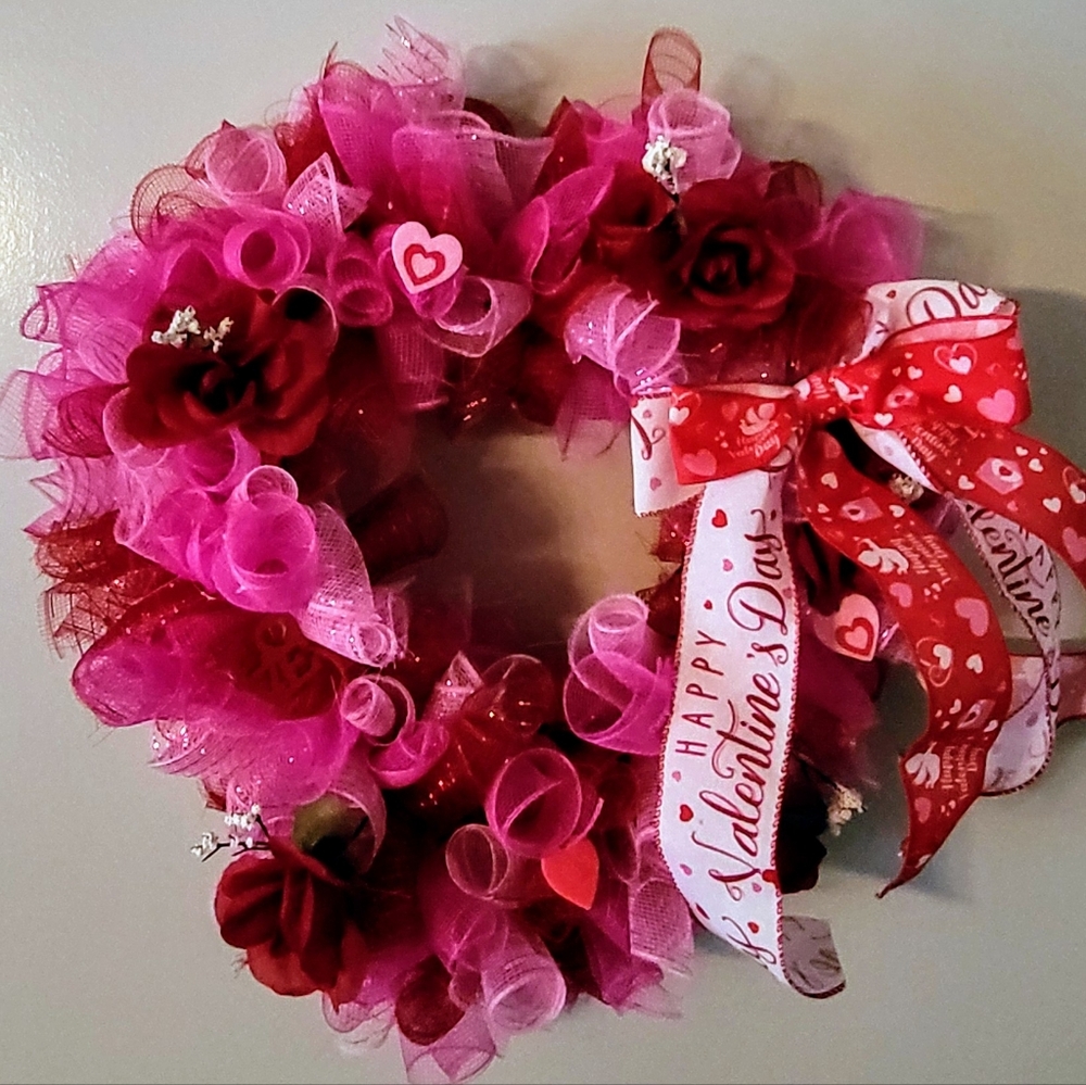 Valentine's Day Pink and Red Wreath